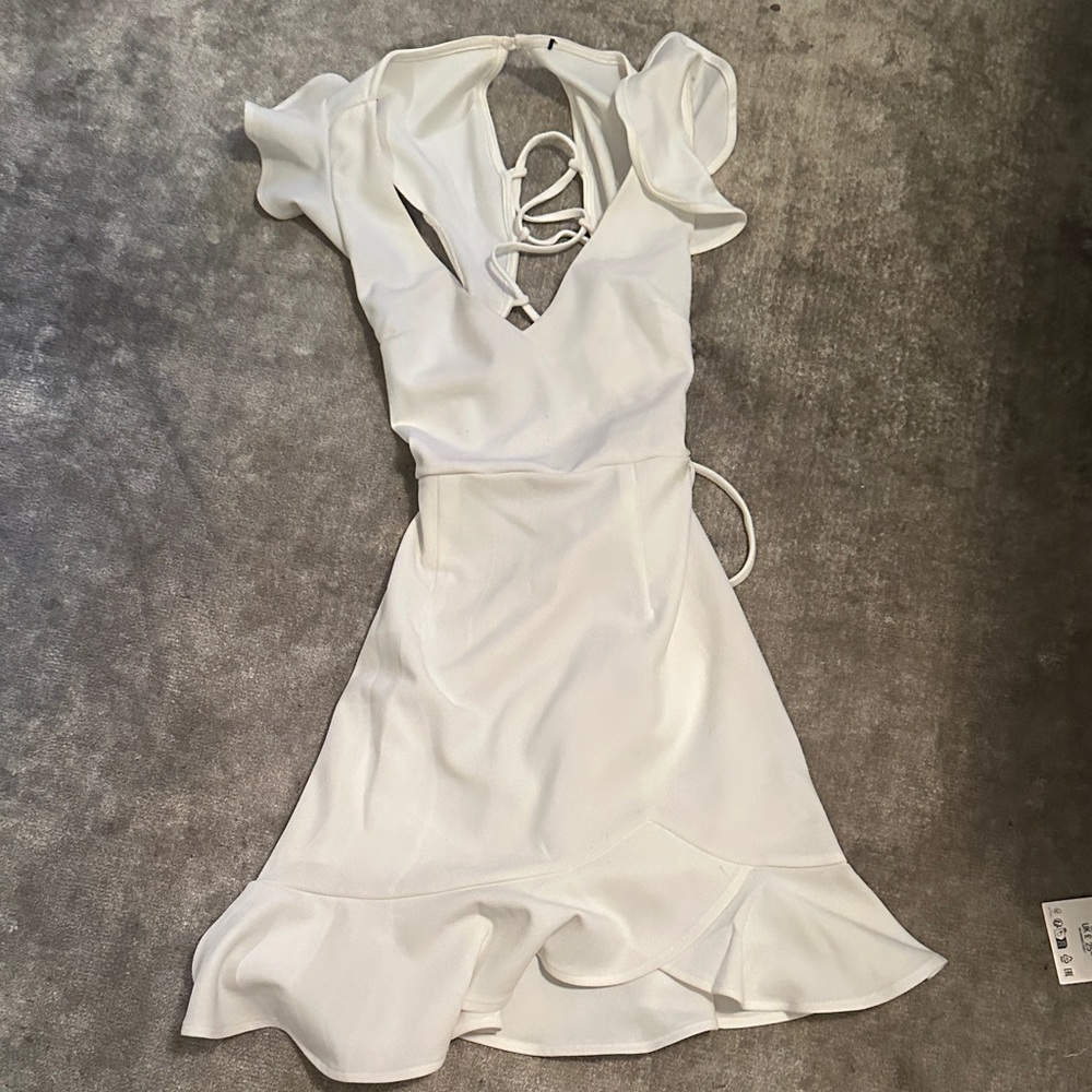 Elegant White Ruffle Dress